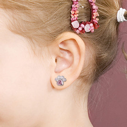 LOLIAS 10 Pairs Cute Screw Back Earrings for Women Girls Stainless Steel Multicolored Heart Flower Butterfly Rainbow CZ Stud Earrings Hypoallergenic Screwback Stud Earring