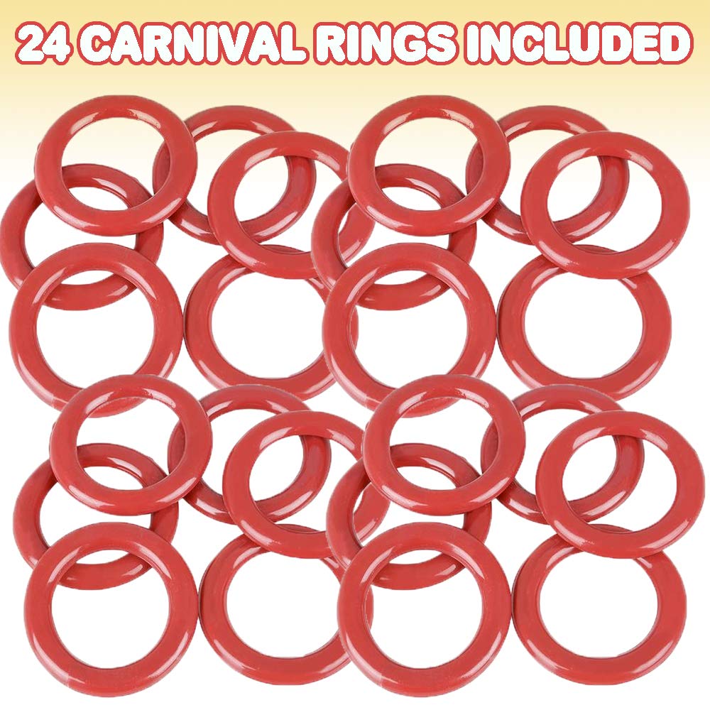 Plastic Carnival Rings - Pack of 24 - 2.5 Inch Rings for Ring Toss - Fun Target Toys - Cool Homemade School and Carnival Party Favors