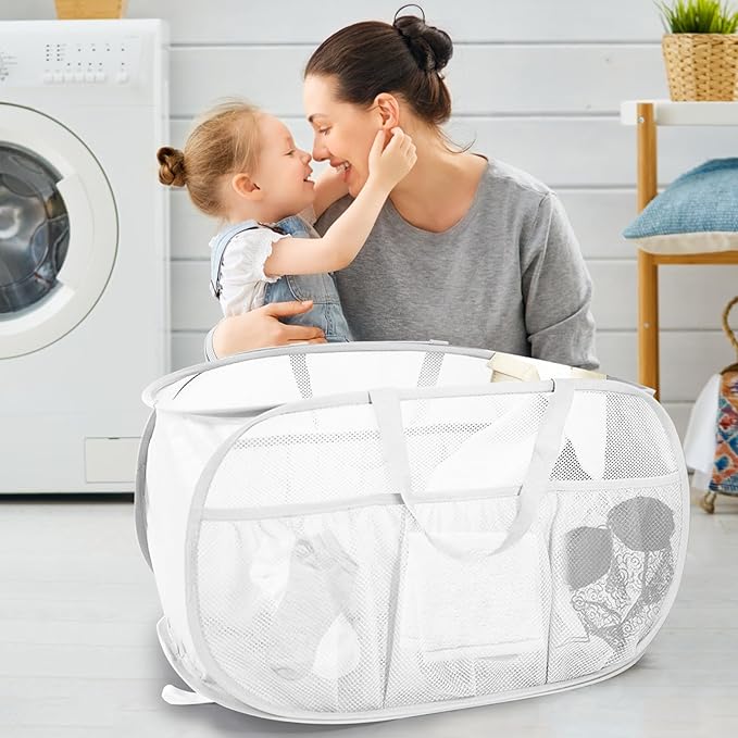 Collapsible Laundry Baskets, Upgrade Pop Up Laundry Hamper