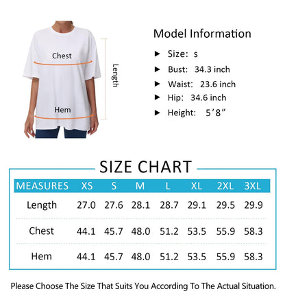 THE GYM PEOPLE Women's Casual Oversized T-Shirts Summer Crewneck Short Sleeve Workout Basic Tee Tops Black