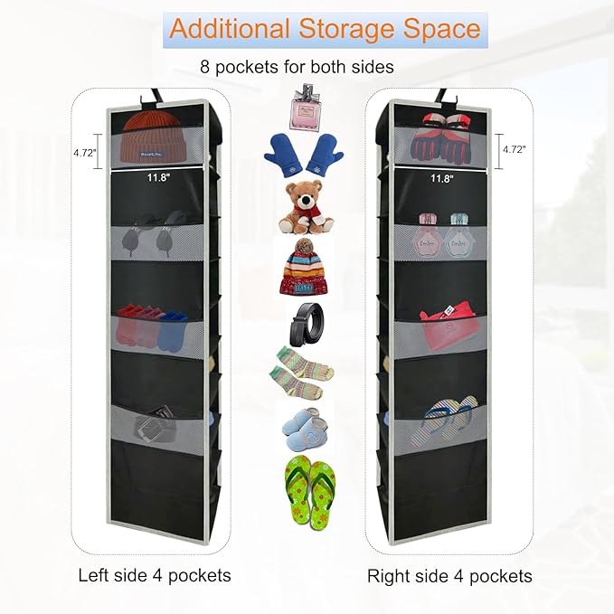 Large-Sized Hanging Shoe Organizer 10-Shelf, Sturdy Hanging Closet Organizer