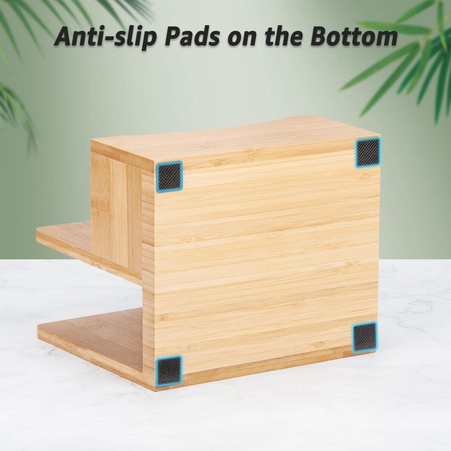 MOLEDINO Bamboo Salt Pepper Napkin Holder Set for Kitchen Dining Table, Natural Napkin Holder Stand with Salt Pepper Caddy Restaurant Lunch Organizer