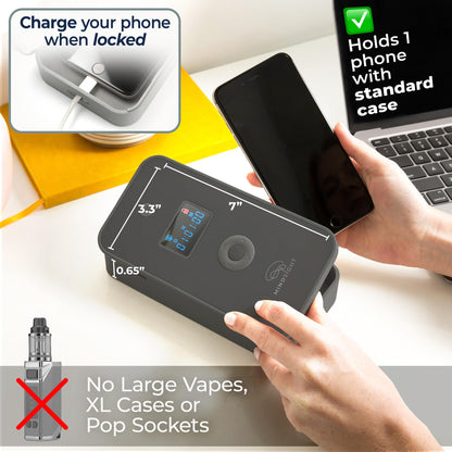 Mindsight Personal Timed Lock Box | Unplug from Phones and Other Small Distractions | 3 Modes based on Willpower | Easy to Use | Out of Sight ~ Out of Mind | Boost Your Mental Wellness