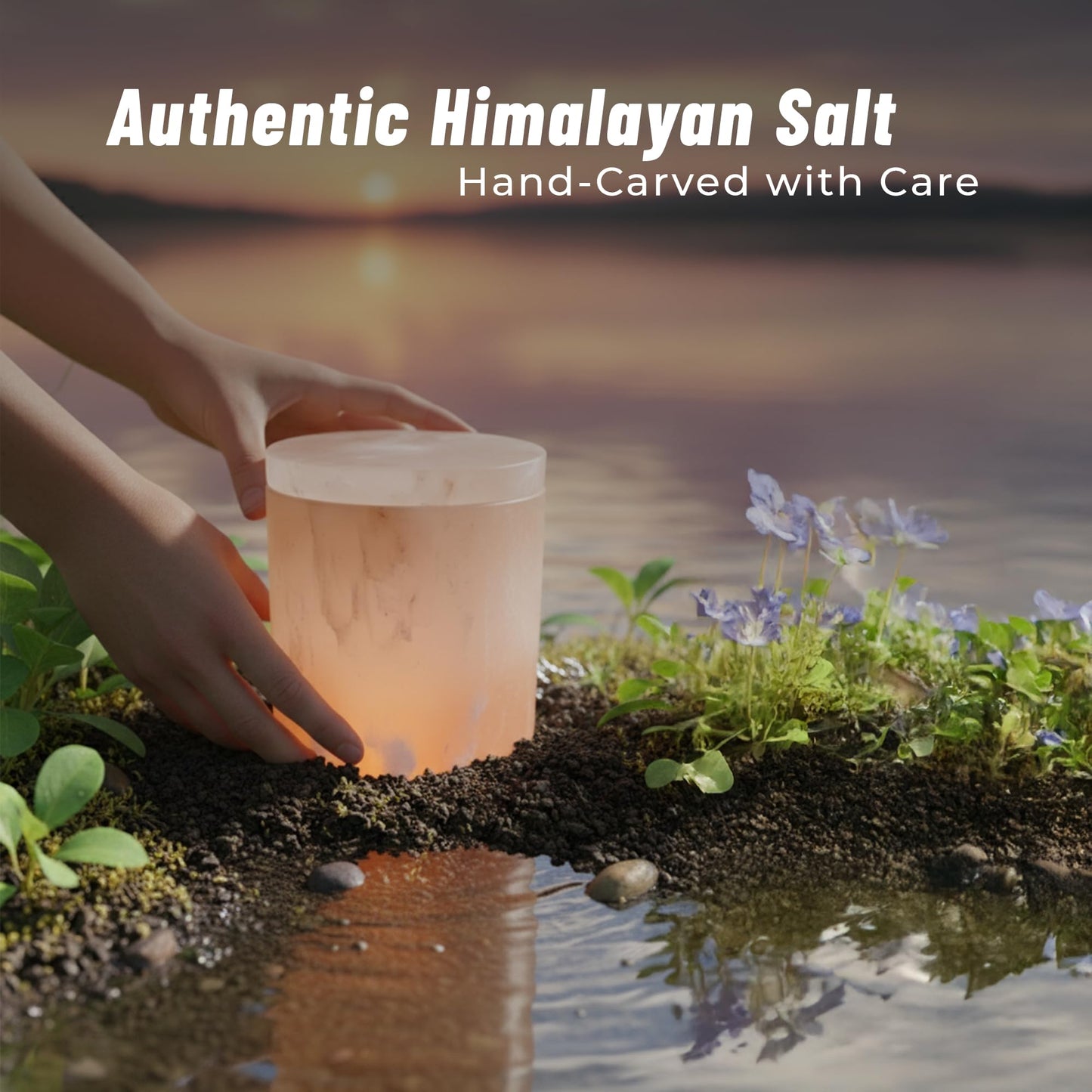 Himalayan Natural Salt Urn- Classical Cylinder Shaped Biodegradable Eco Urn for River or Earth Burial, Adult-Sized Cremation, 10 Inches High, Volume 200 Cubic inches.