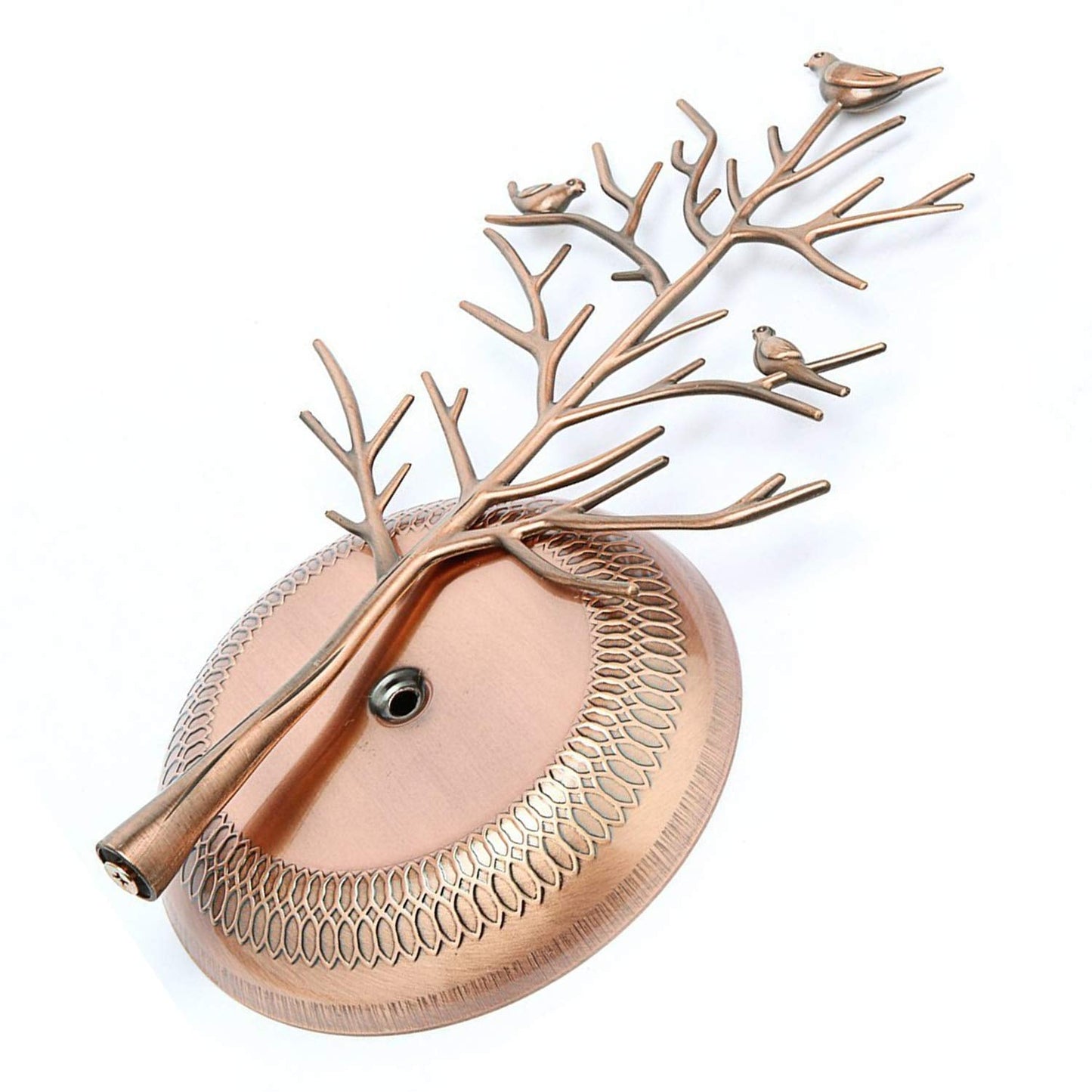 WELL-STRONG Jewelry Tree Necklace Earring Holder Modern Cute Bird Jewelry Stand for Women Girls Teen Bronze
