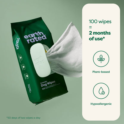 Earth Rated Essentials Bundle - 100 Lavender-scented Grooming Wipes and 270 Dog Waste Bags