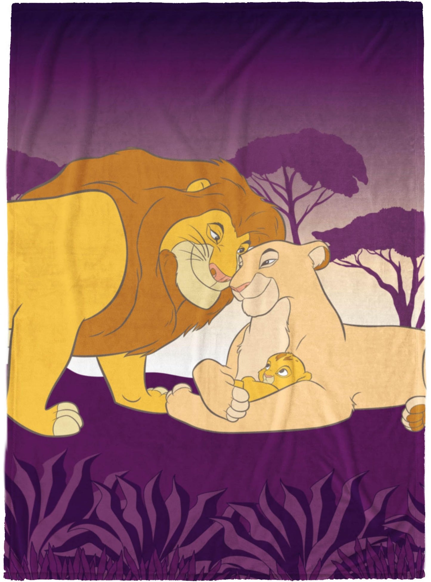 Jay Franco Kids Plush Throw Blanket – Soft & Comfy 50x70 Inches Throw for Couch or Bed – Cozy Home Décor for Living Room & Bedroom, Purple - Lion King