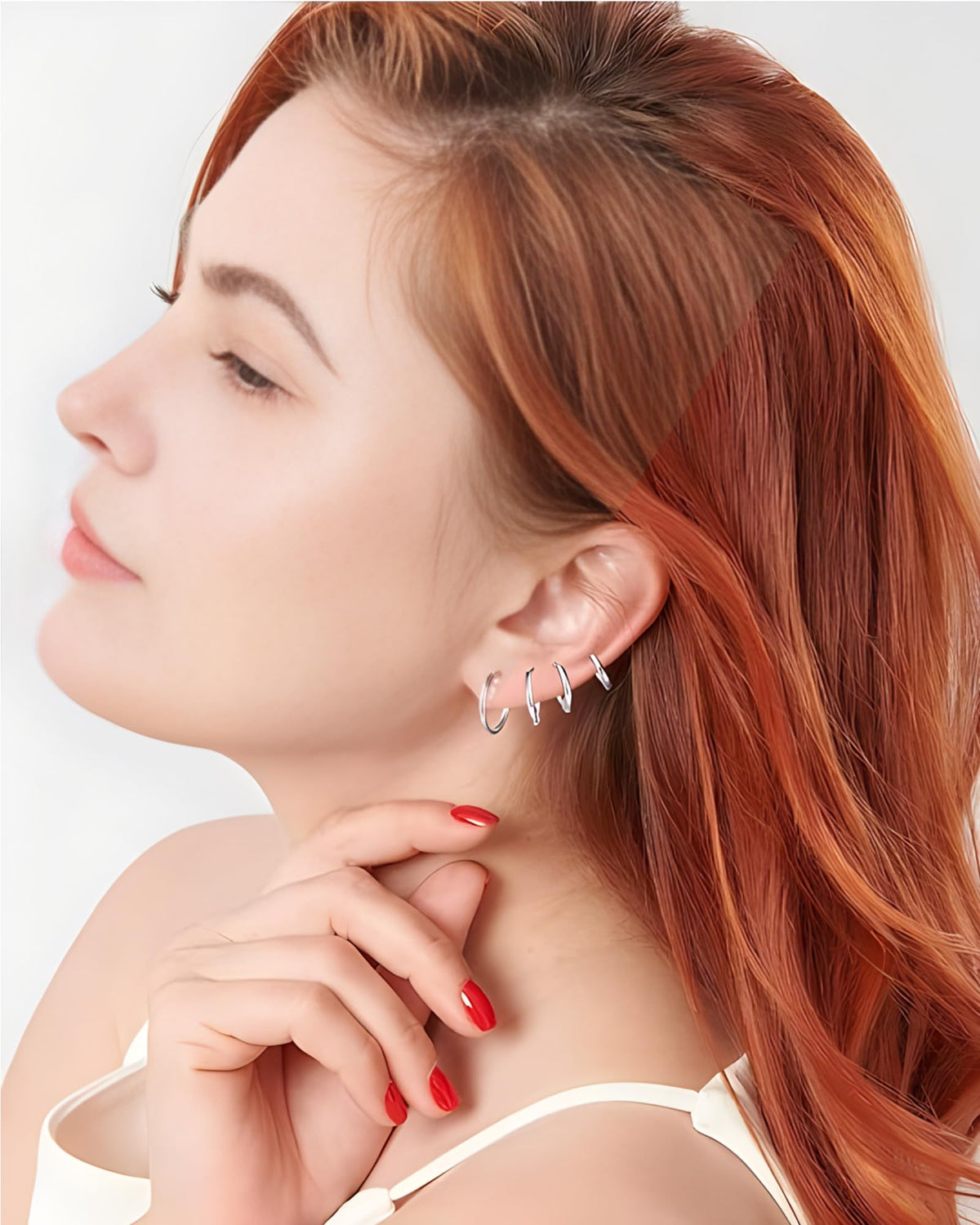 Gabry&jwl 316L Surgical Stainless Steel Hoop Earrings - 6mm, 8mm, 10mm, 12mm Silver Huggie Earrings - Hypoallergenic Cartilage Hoops for Helix, Lobes