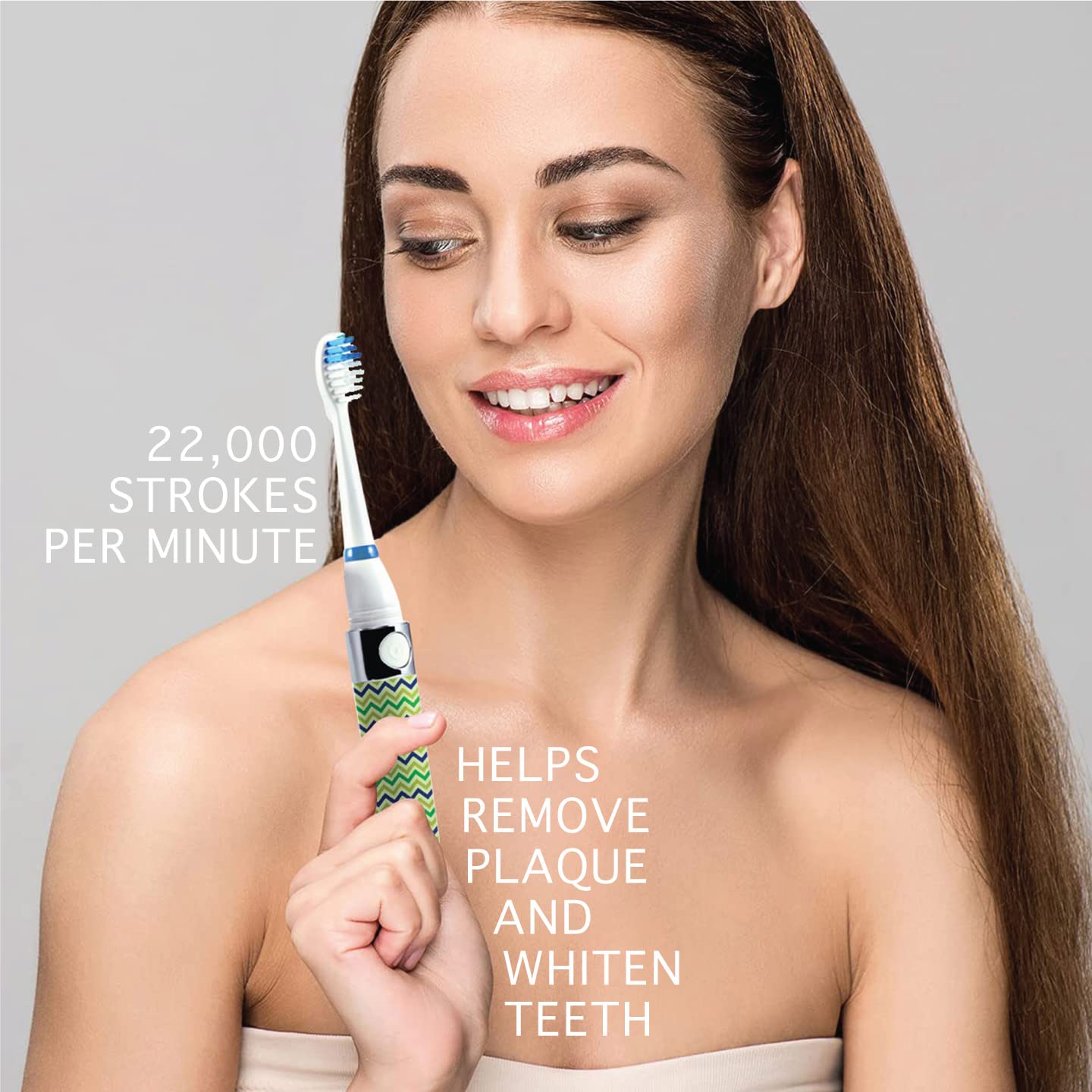 Pursonic Portable Sonic Toothbrush Battery Operated, Battery Included, 3 Brush Heads Included, 22,000 Strokes Per Minute, Brush On The Go (Blue)