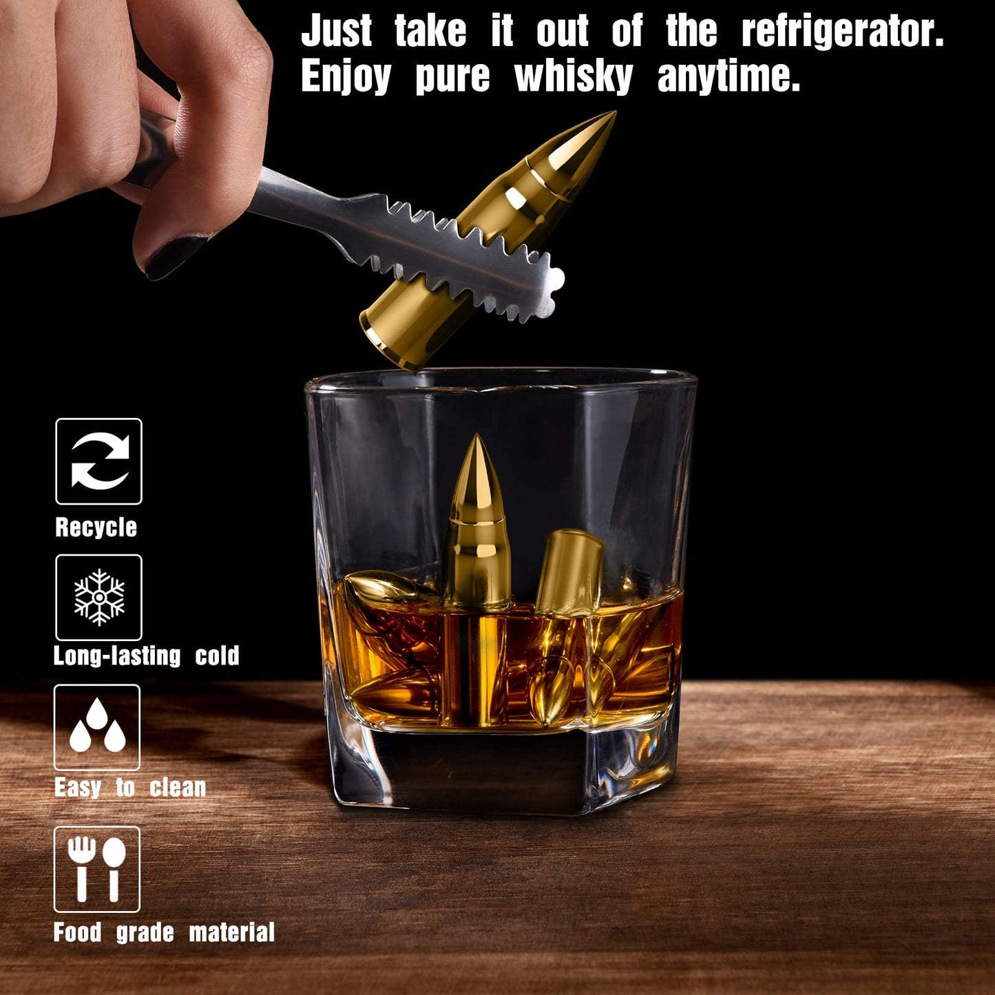 Gifts for Men Him Christmas, Whiskey Stone Gifts for Husband Anniversary, Unique Birthday Gift Ideas for Dad from Daughter Son Wife, Cool Stocking Stuffers, Bourbon Gadgets for Grandpa Uncle Father
