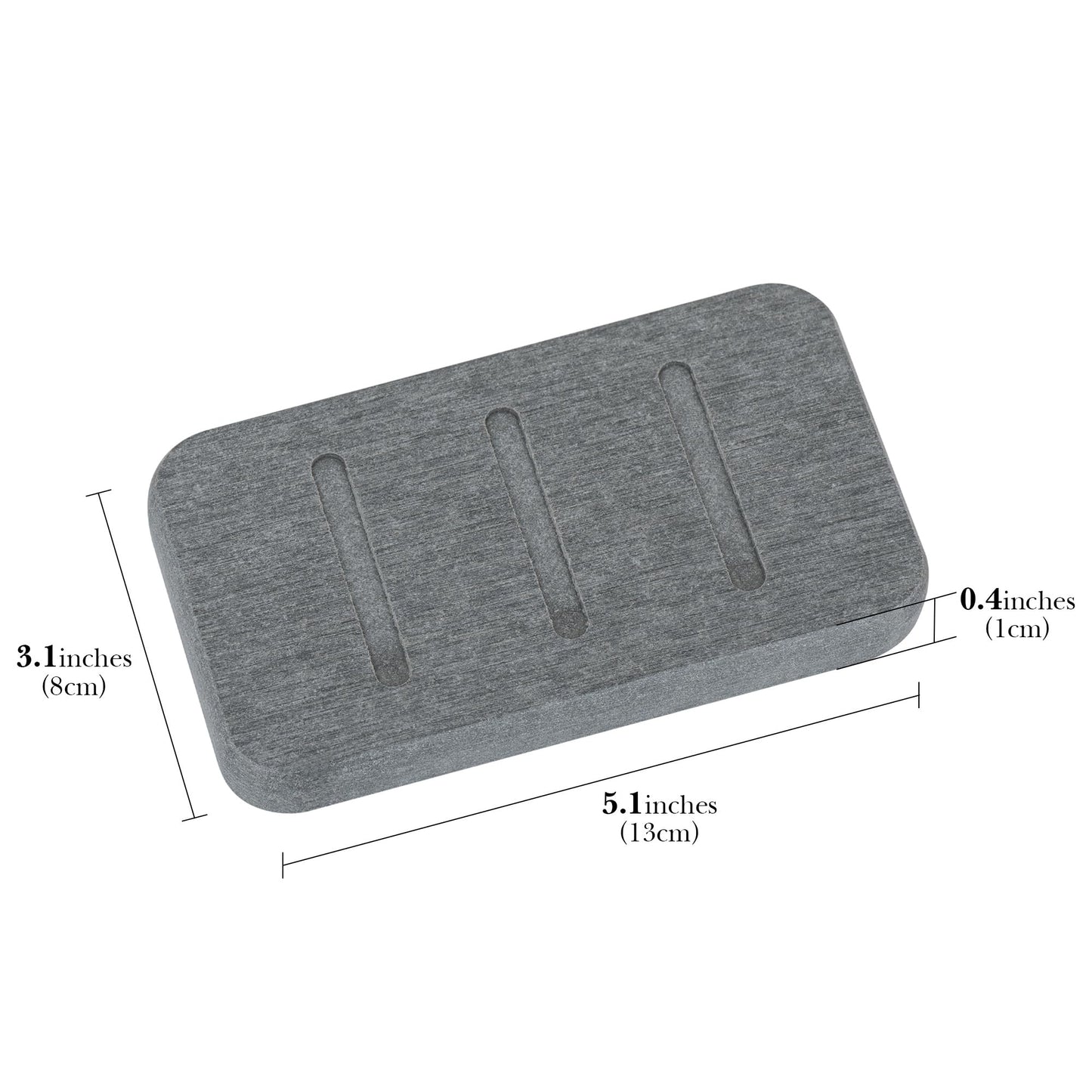 Linkidea 2 Pack Diatomite Soap Dish, Fast Drying Soap Saver, Eco-Friendly Bathroom Accessory, Compact Self-Dry Soap Container (Grey)