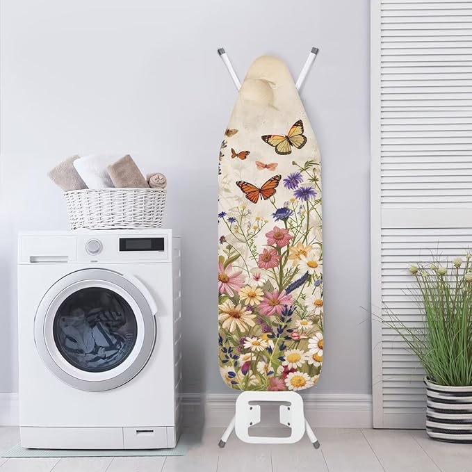 Butterfly Ironing Board Cover and Pad Floral, Non Stick Scorch and Stain