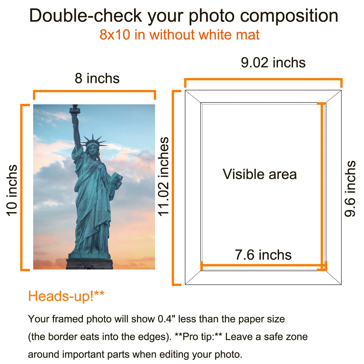 SESEAT 8x10 Picture Frame Natural Woodgrain Set of 6, Display Pictures 5x7 With mat or 8x10 Without Mat