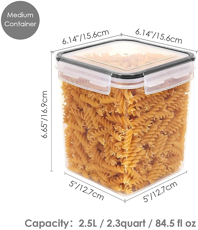 Vtopmart Food Storage Containers 2.5L / 84.5oz, 4 Pieces BPA Free Plastic