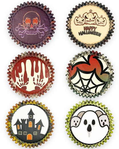 qiqee Halloween Standard Cupcake Liners Cupcake Cups 300-Count Food Grade Gradient Design Cupcake Papers Baking Cups Cupcake Wrappers for Halloween(Standard Size)