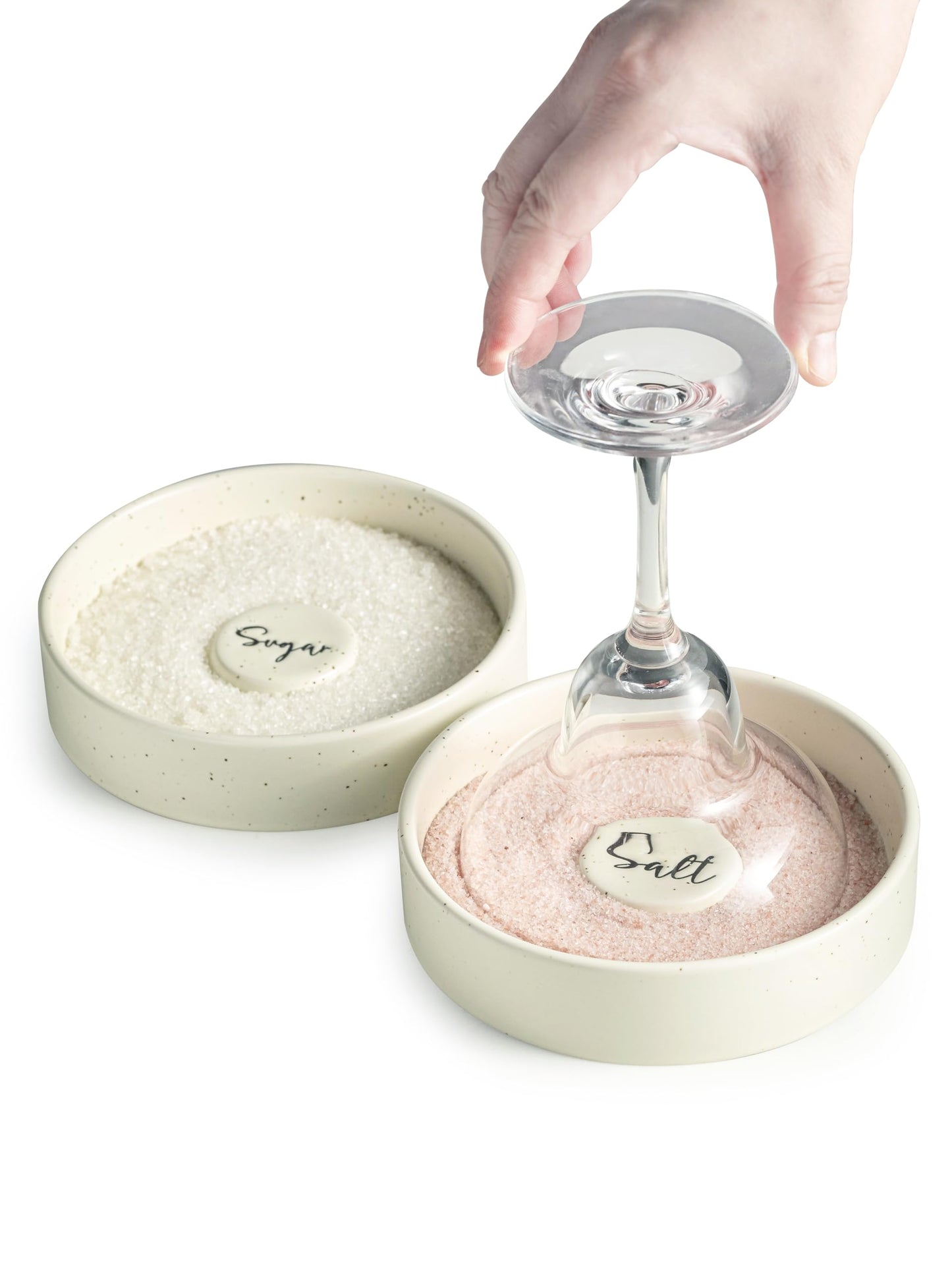Zoeeker Margarita Salt Rimmer, Bartender Accessories Set of 2 for Margarita and Cocktail Ceramic Sugar Salt Rimmer Plate for Home Bar Bloody Mary, Yellow