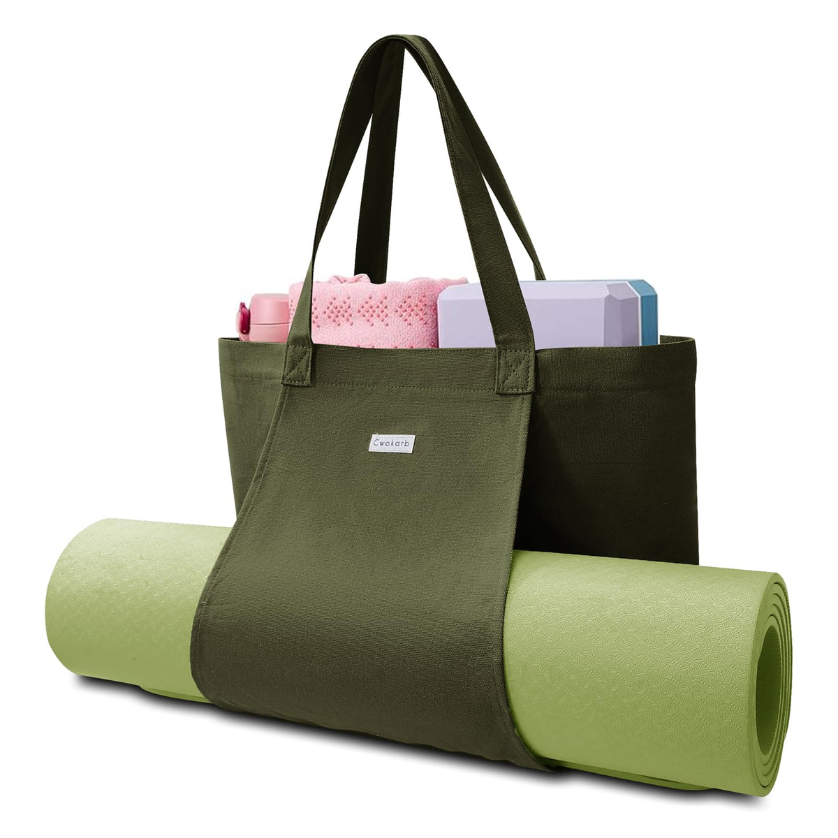 Cwokarb Yoga Mat Bag, Yoga Bags and Carriers Fits All Your Stuff, Yoga Tote Bag for Gym, Pilates, Workout, Beach, Travel and Office