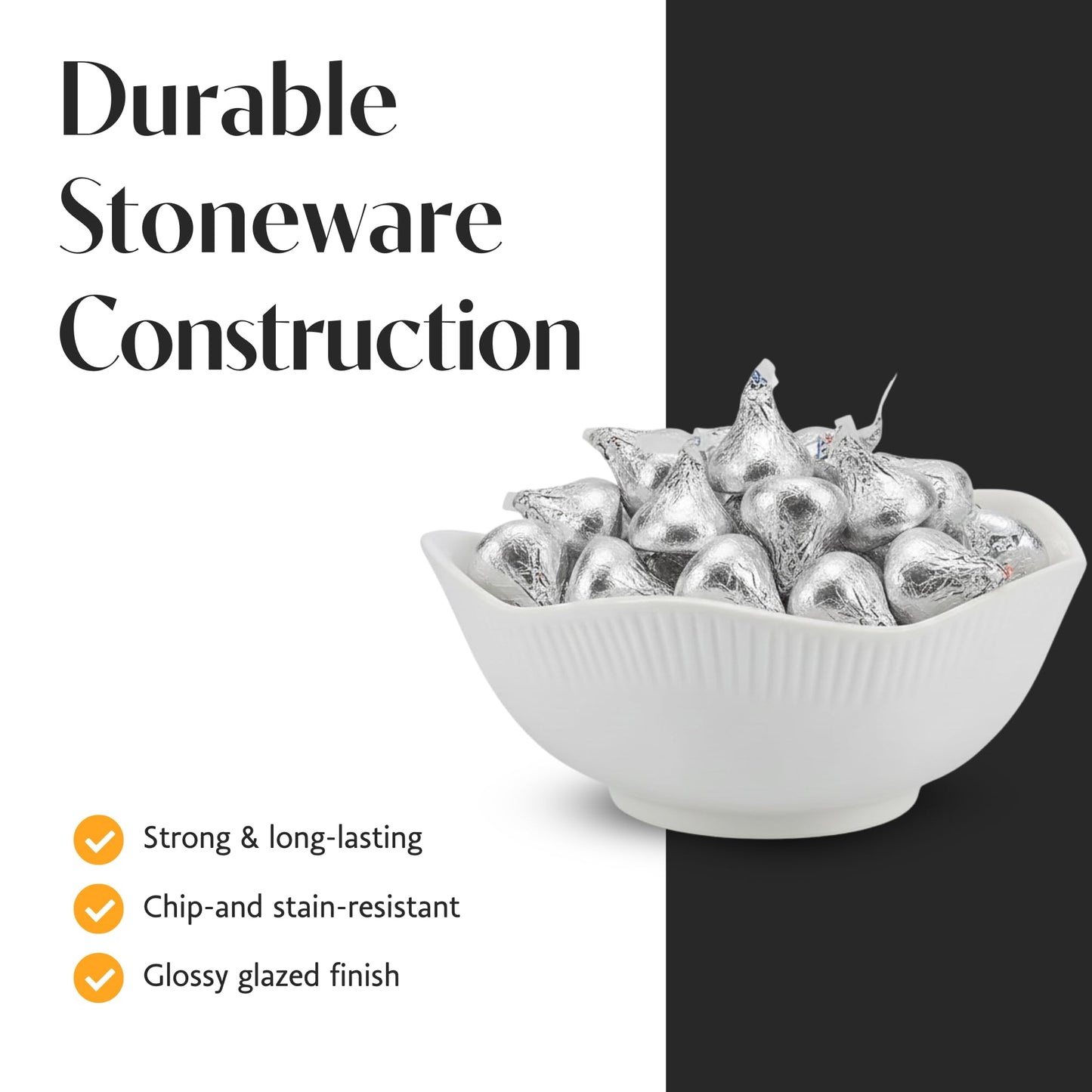 BIA Cordon Bleu Lotus Bowl Set of 4-2 Oz. Asian White Porcelain Dipping Bowls, Stackable Sauce Dishes for Snacks, Appetizers & Condiments - 3.5" Round Bowls, Microwave & Dishwasher Safe