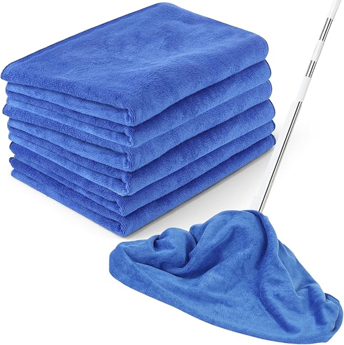 6 Pack Extra Large Microfiber Cleaning Cloths 20"x30", Lint-Free Reusable Towels