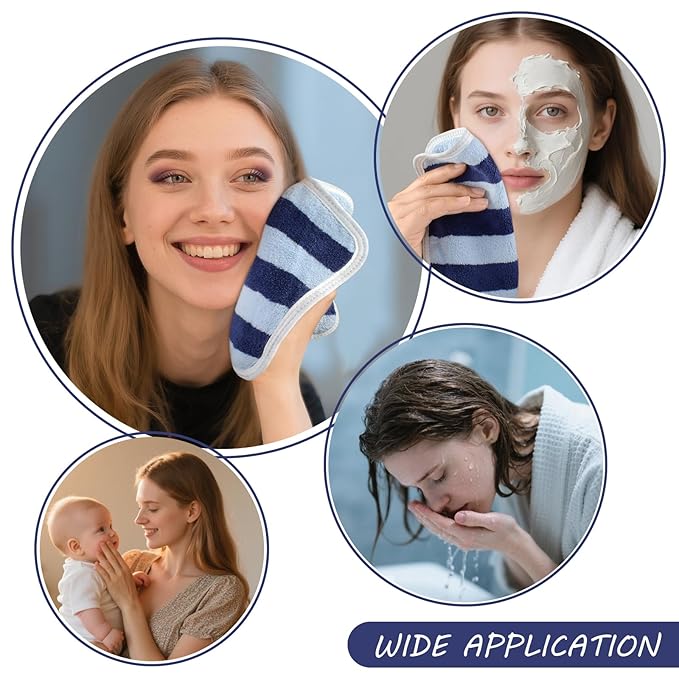 SINLAND Microfiber Facial Cloths Fast Drying Washcloth 8inch x 8inch Absorbent