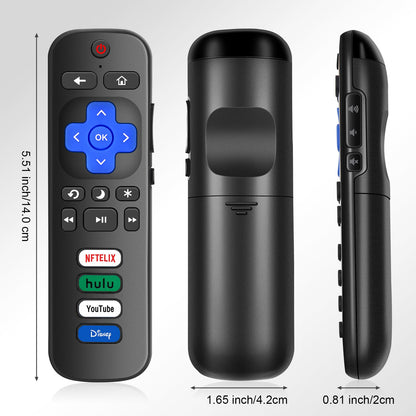 (Pack of 2) Replaced Remote Control Only for Roku TV Compatible with TCL Roku/for Hisense Roku/for Insignia Roku/for Onn Roku Smart TV (Not for Roku Stick and Box)