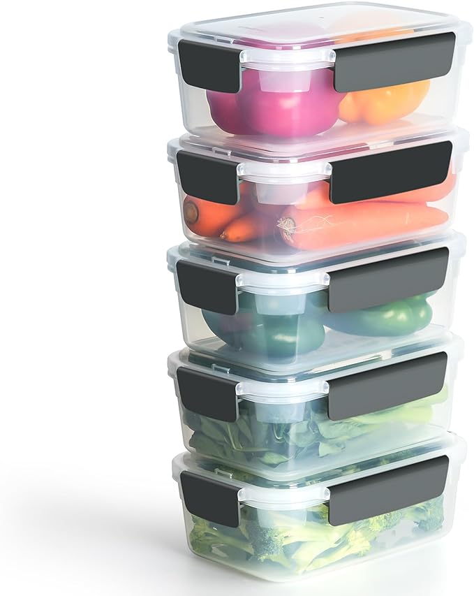 YORY 7 cup Plastic Food Storage Containers