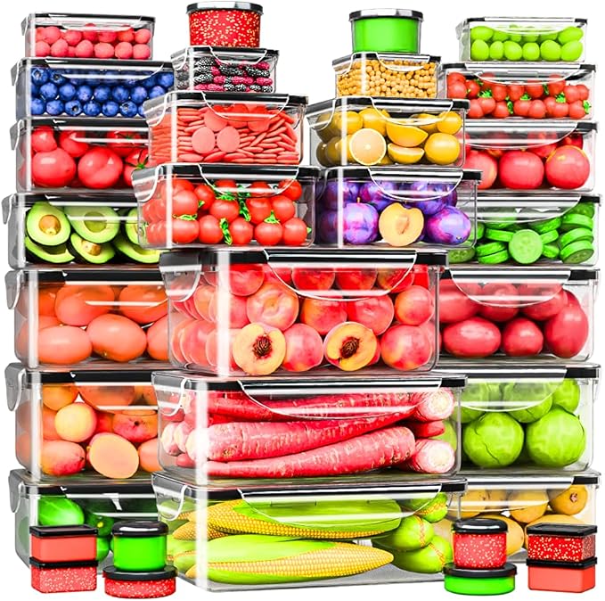 RockBerry 66 Pcs Large Food Storage Containers