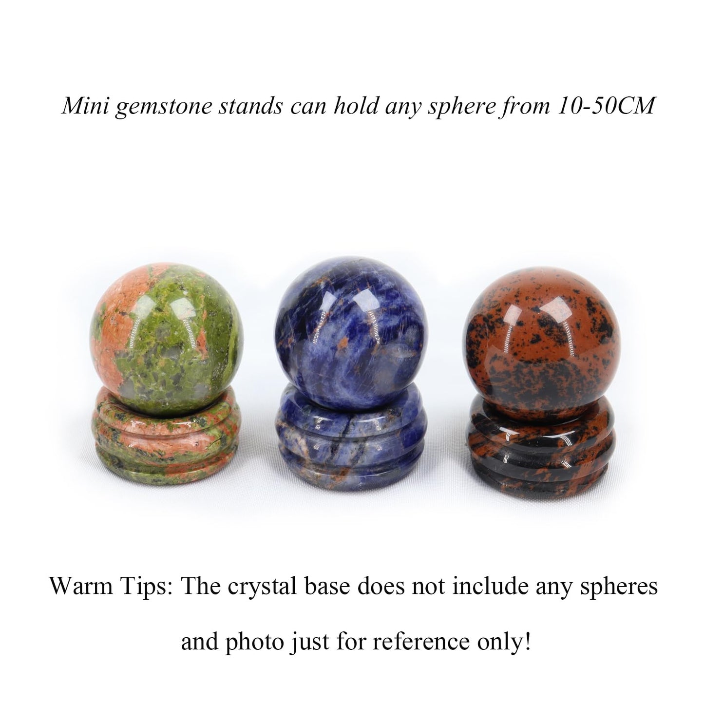 Wemeki Crystal Sphere Holder for Ball, Mix 6PCS Gemstone Sphere Stand, Natural Hand Carved Display Stands Gemstone Egg Sphere Holders Rock Display for Egg, Globe Stone, Rock