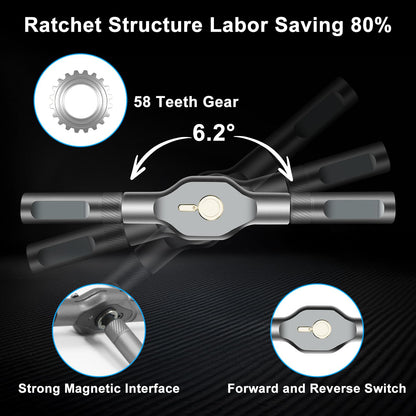 24 in 1 Magnetic Screwdriver Set, Ratchet Mini Screwdriver Set with Multi Bits, Portable Screwdriver Sets Detachable T Handle with Storage Case Repair Tool Kit for Furniture Computer Bicycle or DIY