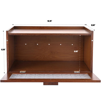 ETMI Vintage Bread Box for Kitchen Countertop - Retro Brown Bread Storage Box Breadbox