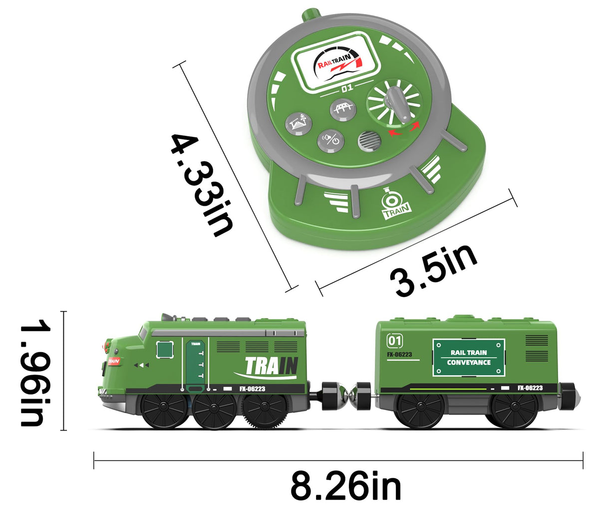 Train Toy Remote Control Locomotive, Motorized Train Set for Wooden Track, Electric Trains with Sound & Lighting Effects Compatible with Thomas, Brio, Chuggington