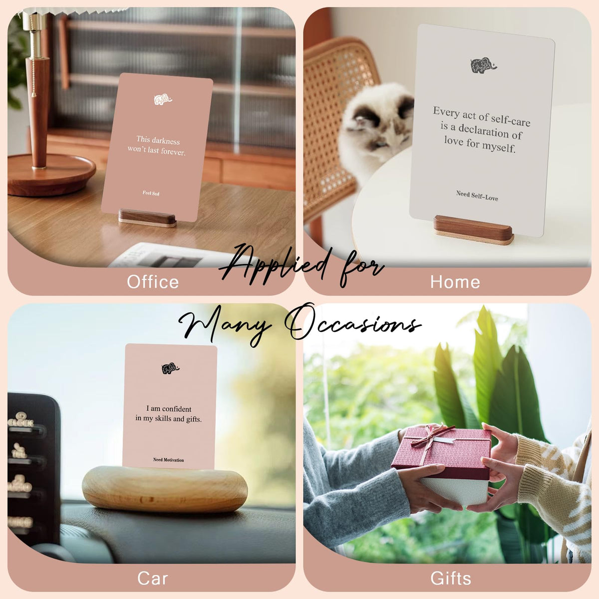 WDphouly Affirmation Cards for Women, 120 Positive Affirmation Cards (6 Themes), Daily Affirmations for Inspiration, Mindfulness & Self Care, Uplifting Gift for Women