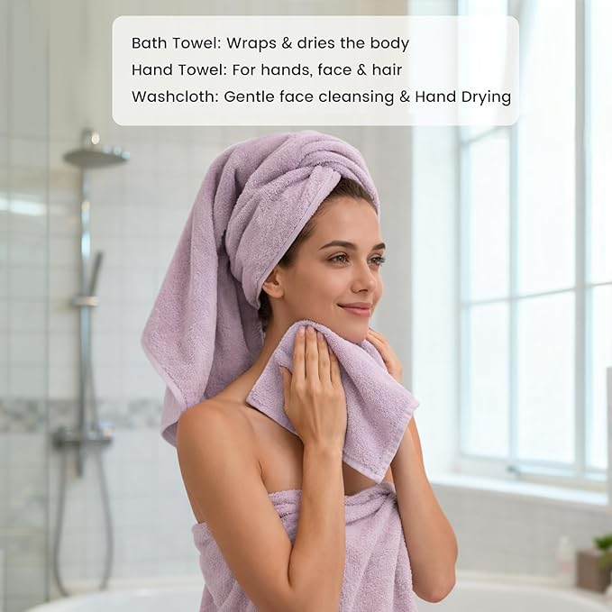 SEMAXE 12-Piece Family Bathroom Towel Set