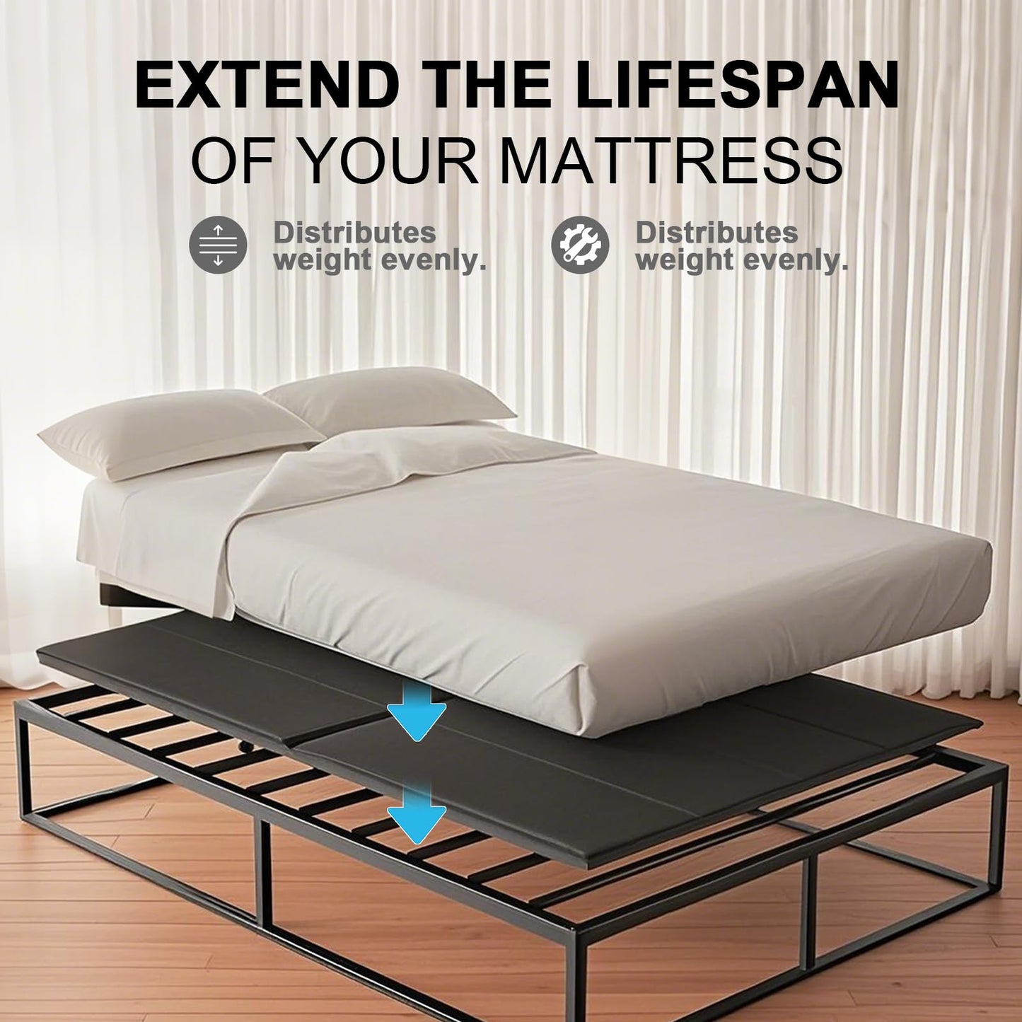 Imperius Folding Spring Box Bunkie Board,10MM, Bed Support Flat Noodles, King Size 76x80'' ﻿ ﻿Light and Thin, Breathable, Noise Minimizing,Moisture Resistant Bunkieboards