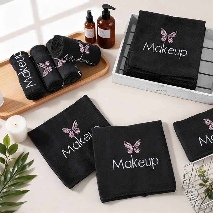 Shimeyao 20 Pack Makeup Towels Black Makeup Washcloths