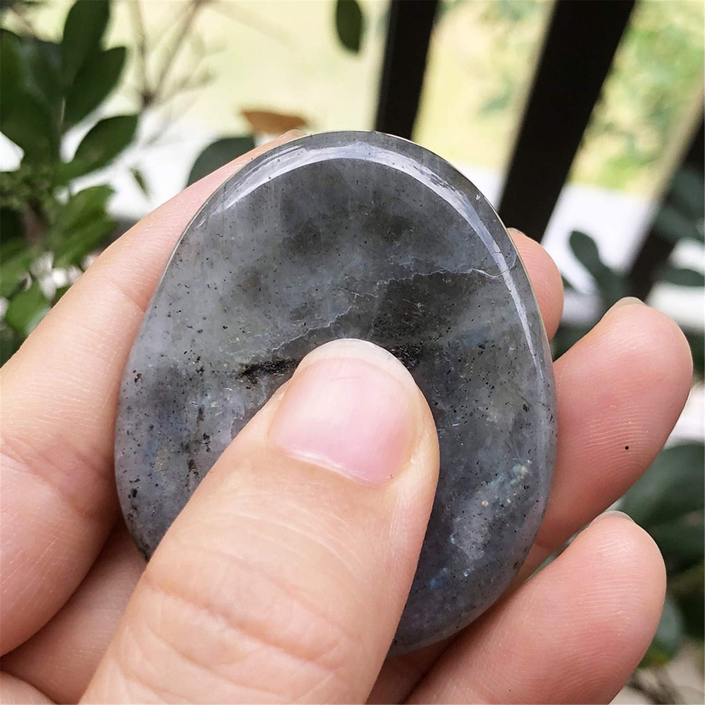 Fekuar Natural Moonstone Crystal Thumb Worry Stone, Hand Carved Healing Crystal Teardrop Pocket Worry Stones for Anxiety Stress Relief Meditation