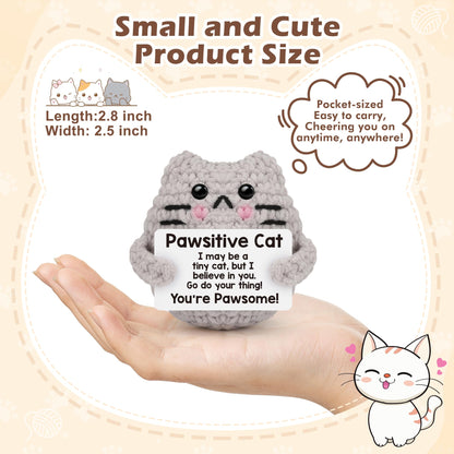 tGifGLonyi Mini Crochet Cat Gifts for Mothers Day Graduation Nurses Week 2026 Teacher Appreciation Fathers Day Teens Girl Boy Birthday Gifts for Women Men Friend Coworker Crochet Animal Cute Decor