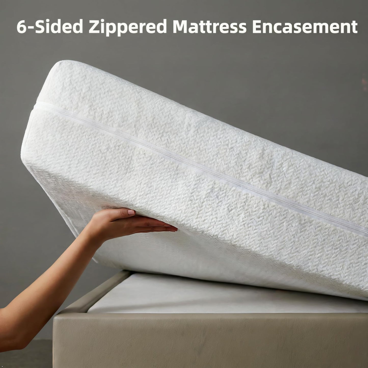Zippered Mattress Encasement, Mattress Cover Protector, Breathable Waterproof Bed Sheet Alternative, Skin?Friendly Knit Deep Pocket Sheet Cover-ZIVZIV (Depth 10''-11'', Queen 60''x80'')