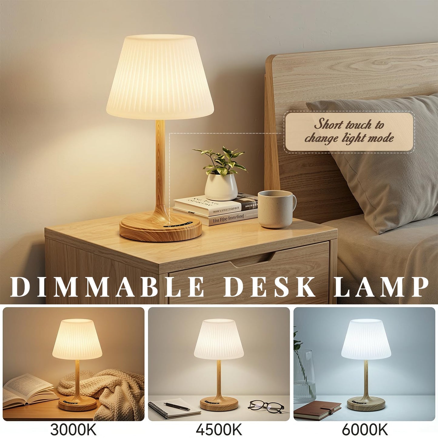 Shower Lamp Waterproof Bathroom Lamp for Inside Shower Bathtub, Rechargeable Cordless Table Lamp with 4000mah Battery, Touch Dimmable Light, Small Relaxing Spa Night Lamp for Bathroom, Kitchen, Desk