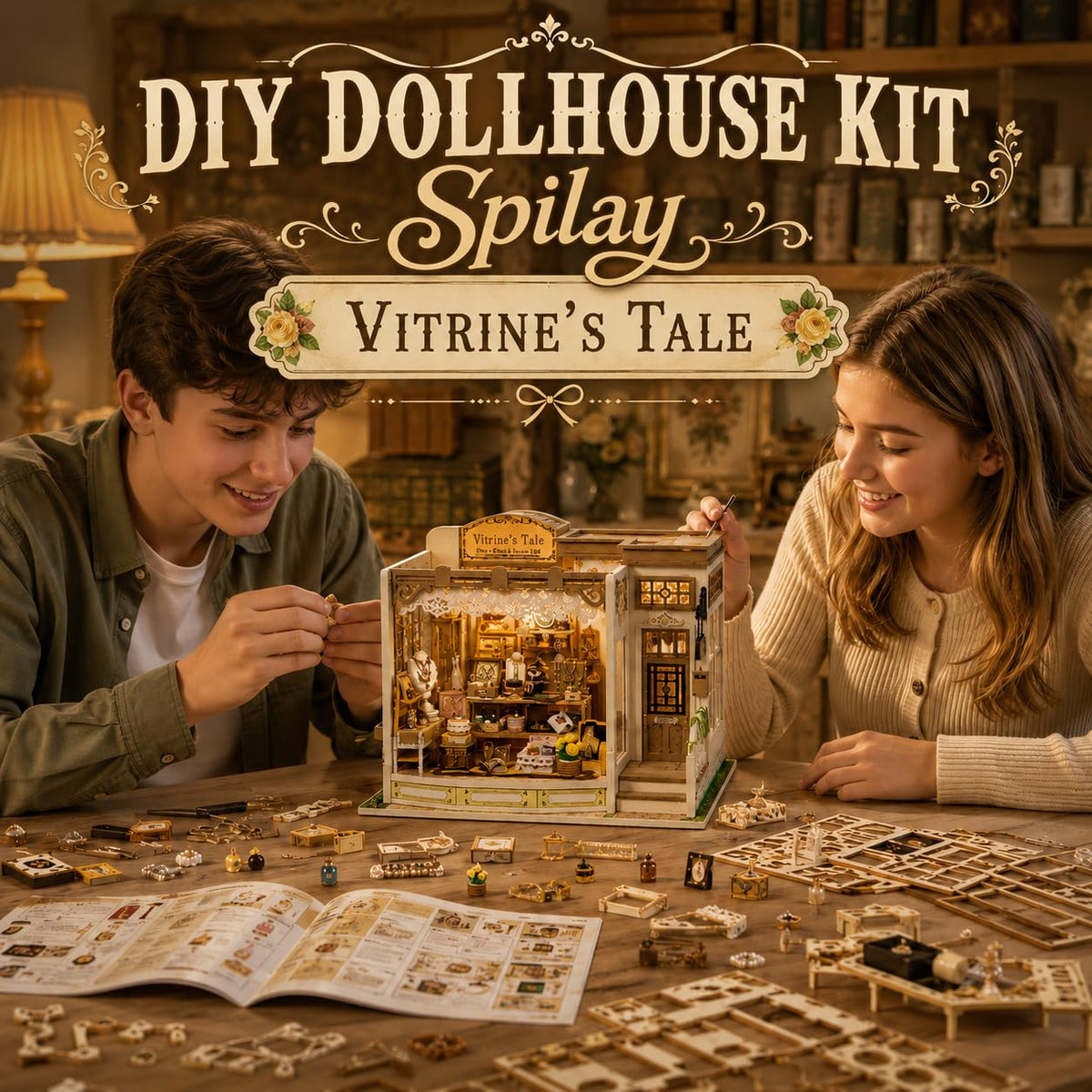 Spilay DIY Miniature House Kit for Adults, Miniature Dollhouse Kit