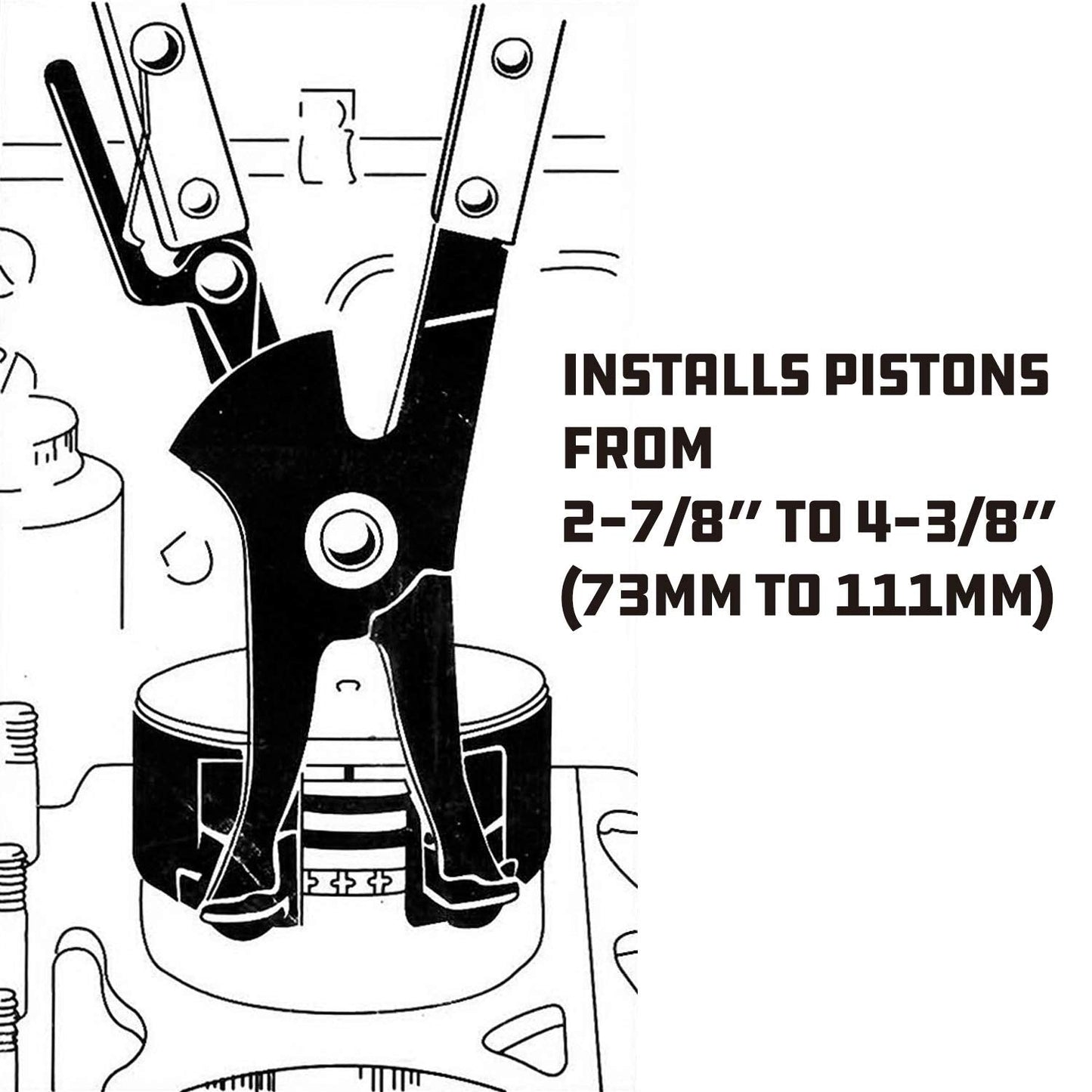 Powerbuilt Piston Ring Compressor Tool Set for Car Engine, Vehicle Maintenance Clamps, Ratchet Pliers, Storage Case - 940387