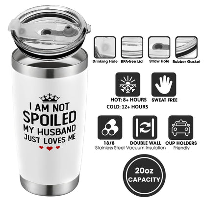 KatAndNat Valentines Day Gifts for Her - Valentines Day Gifts for Wife from Husband - Wedding Anniversary for Women, Birthday, Mothers Day, Christmas Romantic Gift for Wife - 20 Oz White Tumbler