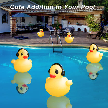 Solar Float Lights for Swimming Pool, Waterproof Pool Lights, 42 cm, Floating Light for Pond Duck Shape, Solar Powered Inflatable Solar Lamp for Pools, Ponds, Garden-2pcs