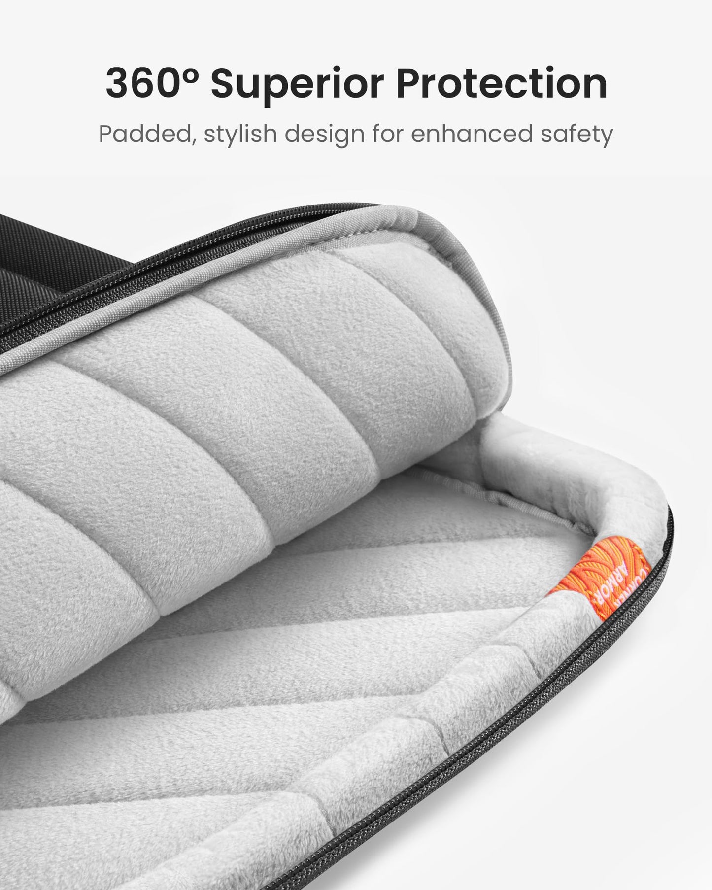 tomtoc 360 Protective Laptop Sleeve for 15-inch New MacBook Air 2025-2023 M4/A3241, M3/A3114, M2/A2941, 15'' Surface Laptop, Dell XPS 15 Plus, 15 MacBook Pro A1990 A1707, Water-resistant Carrying Case