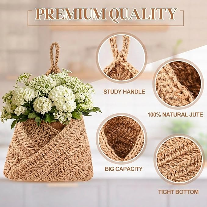 Honeydak Boho Decor Hanging Wall Baskets