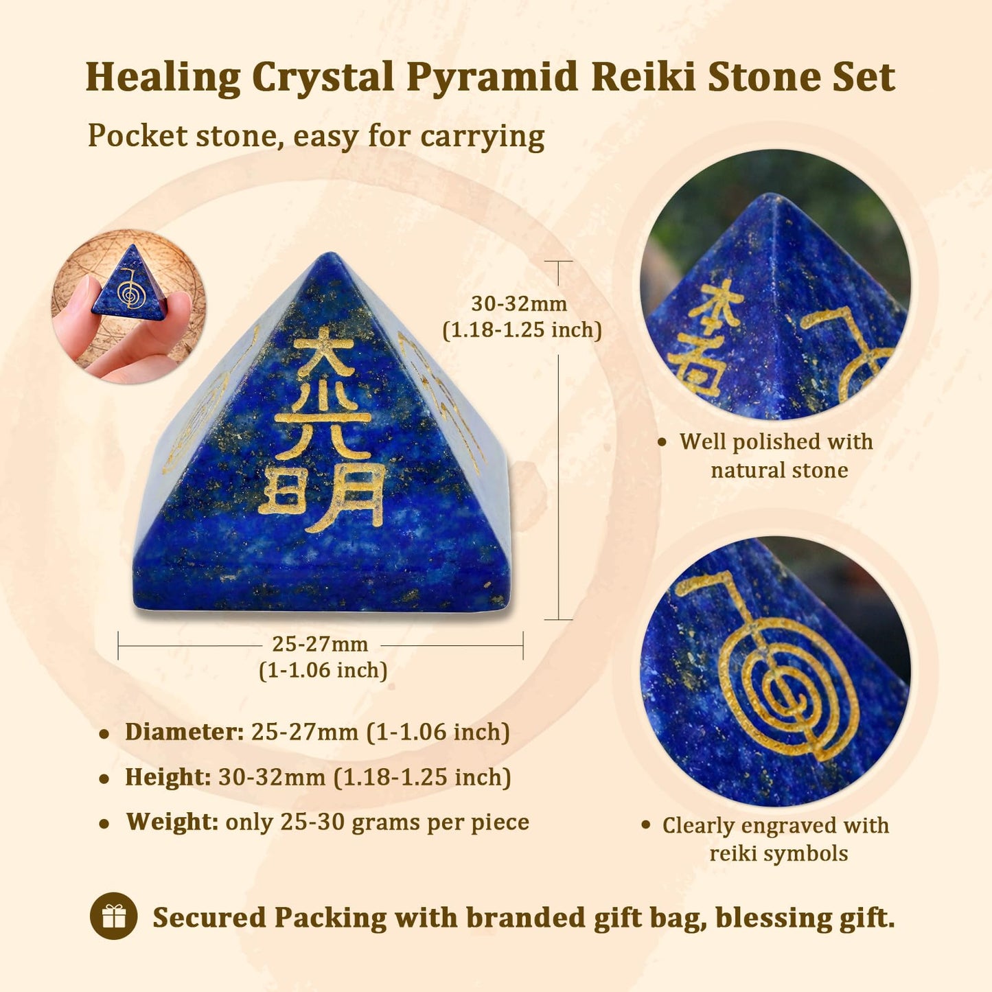 Rockcloud Healing Crystal Black Obsidian Orgone Chakra Pyramid Metaphysical Stone Figurine