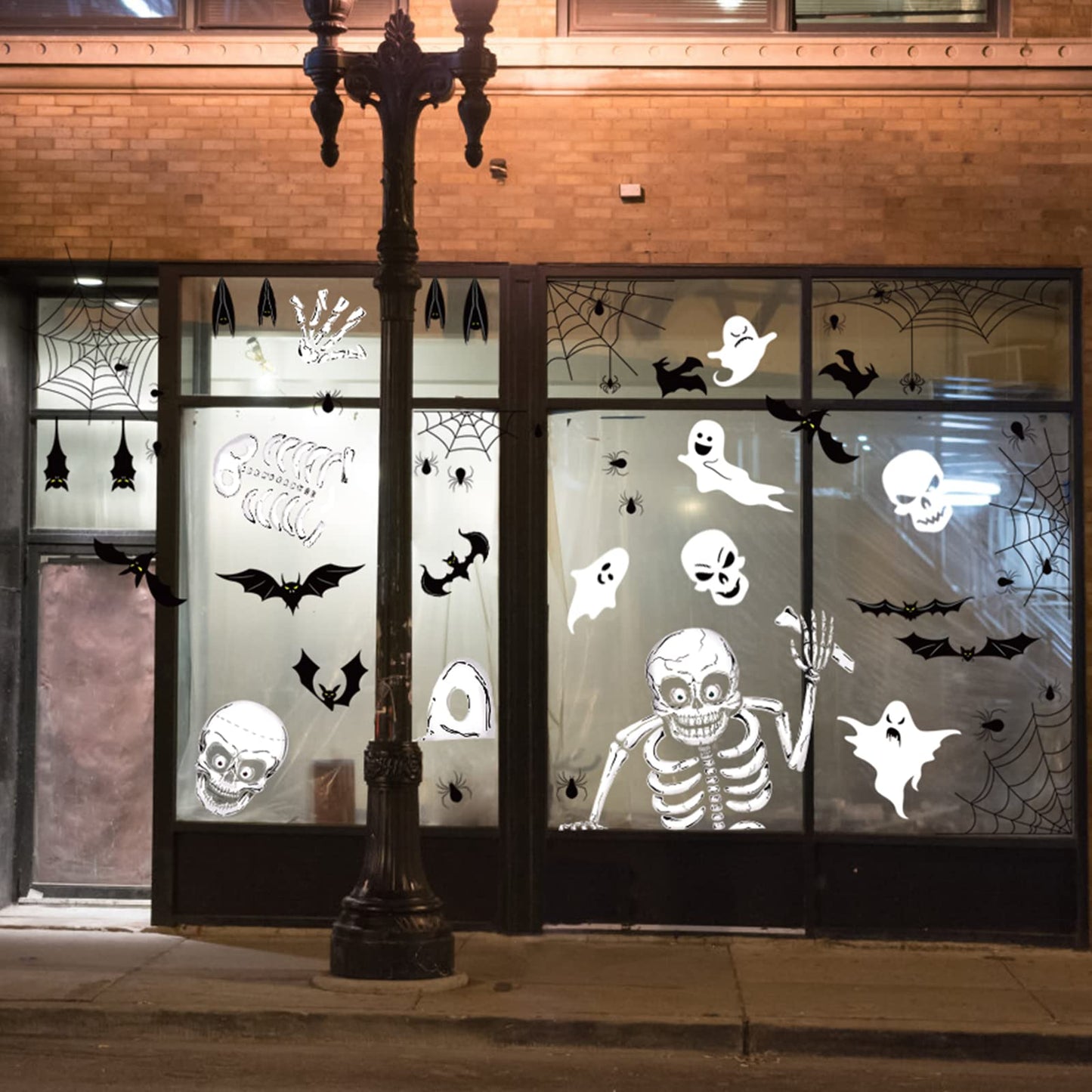 140PCS Halloween Window Clings Decor for Halloween Decorations, Double Side Window Stickers Removable Glass Decals for Party Decorations Indoor