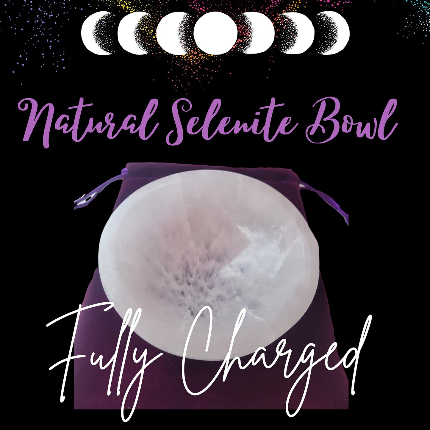 Worldly Finds Selenite Crystal Smudge Bowl 4 Inch, 6 Sizes, Hand-Carved, Moroccan Crystal Holder to Charge, Cleanse Crystals, Charging, Smudging Bowl, Spiritual Gifts, Wicca Supplies (4" Large)