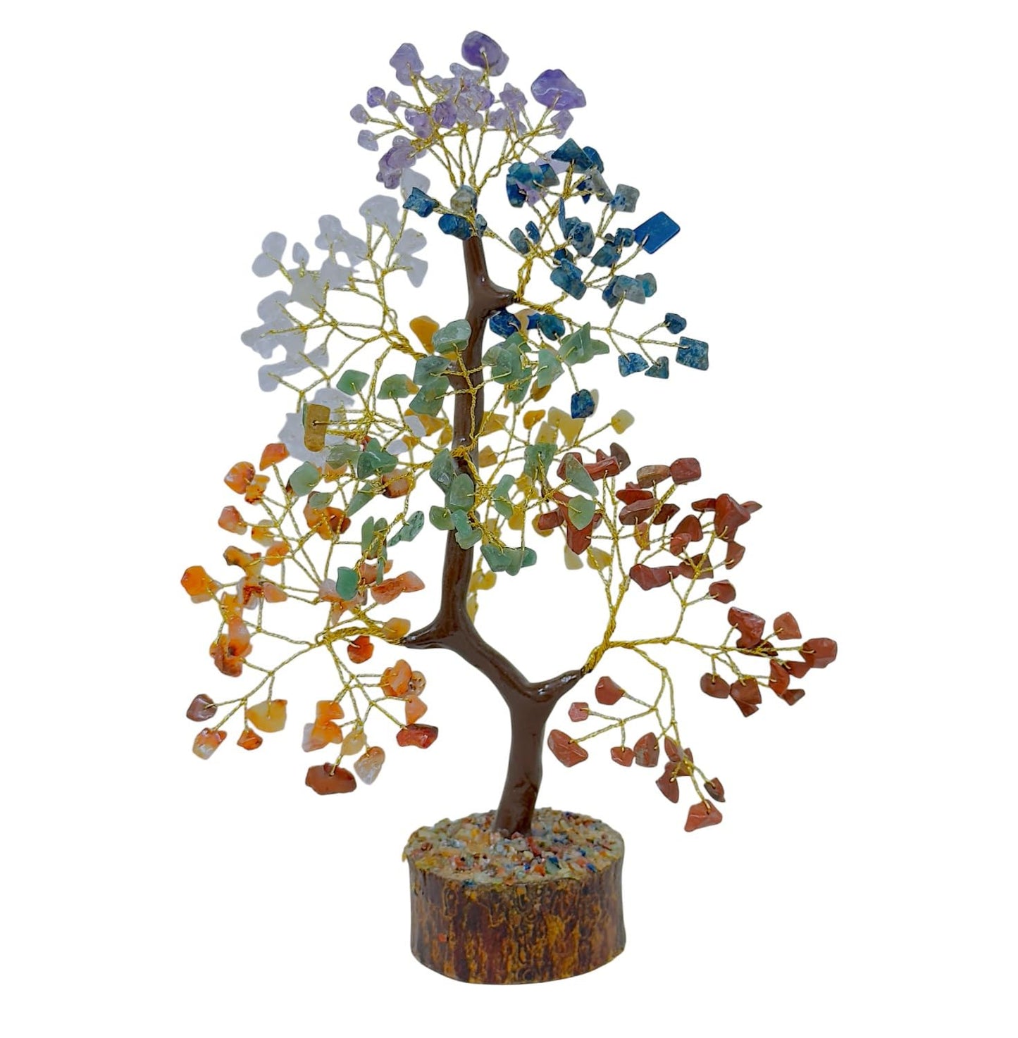 RW REPLICA WAREHOUSE Gemstone Handcrafted Crystal Tree of Life, 7 Chakra Healing Stones, Bonsai Style Decorative Tree for Home, Office Desk, Living Room, Birthday Gifts for Women, Mom.