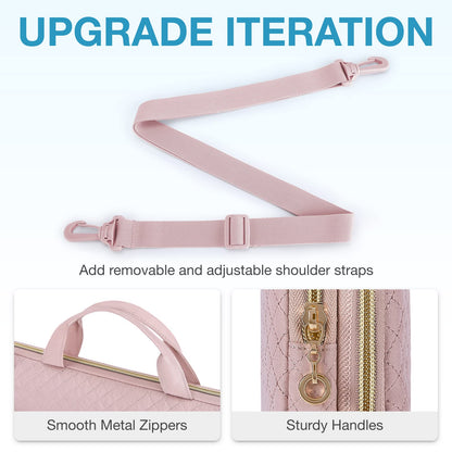 BAGSMART 15.6 Inch Laptop Case Sleeve Compatible with MacBook Pro 16 Inch,15.6 Inch HP,Dell,Acer Aspire,Asus Notebook, Lightweight Laptop Bag for Women with Shoulder Strap,Pocket,Handle, Pink